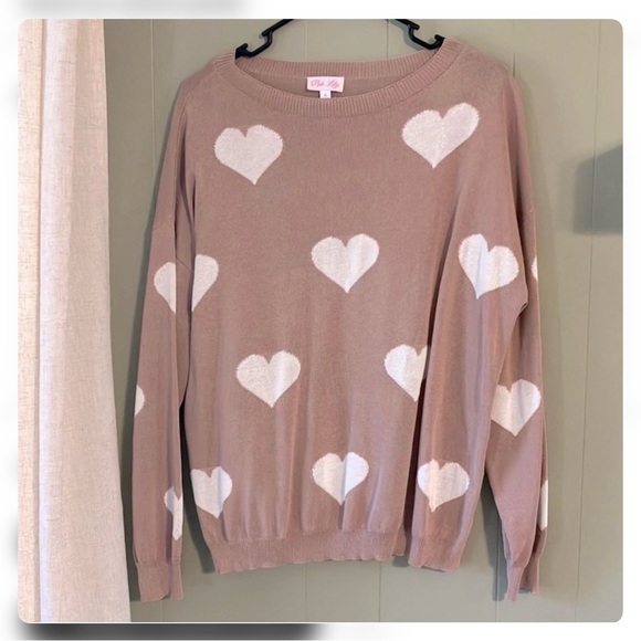 Pink Heart Pattern Sweater - Picture 2 of 3